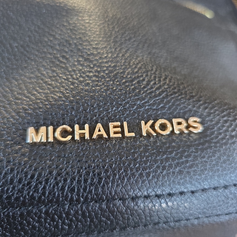 Michael Kors Jessa Black Pebbled Leather Backpack - Picture 10 of 11